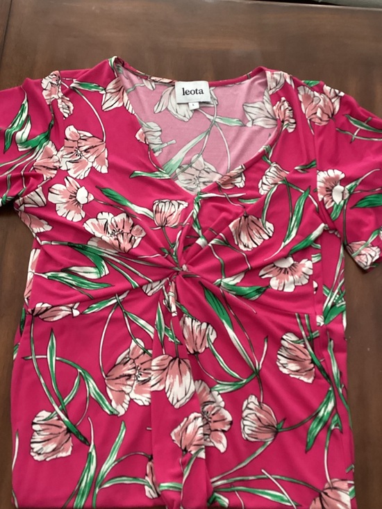Dresses & Skirts - Leota Ladies Pink Floral V-Neck Dress Size L
